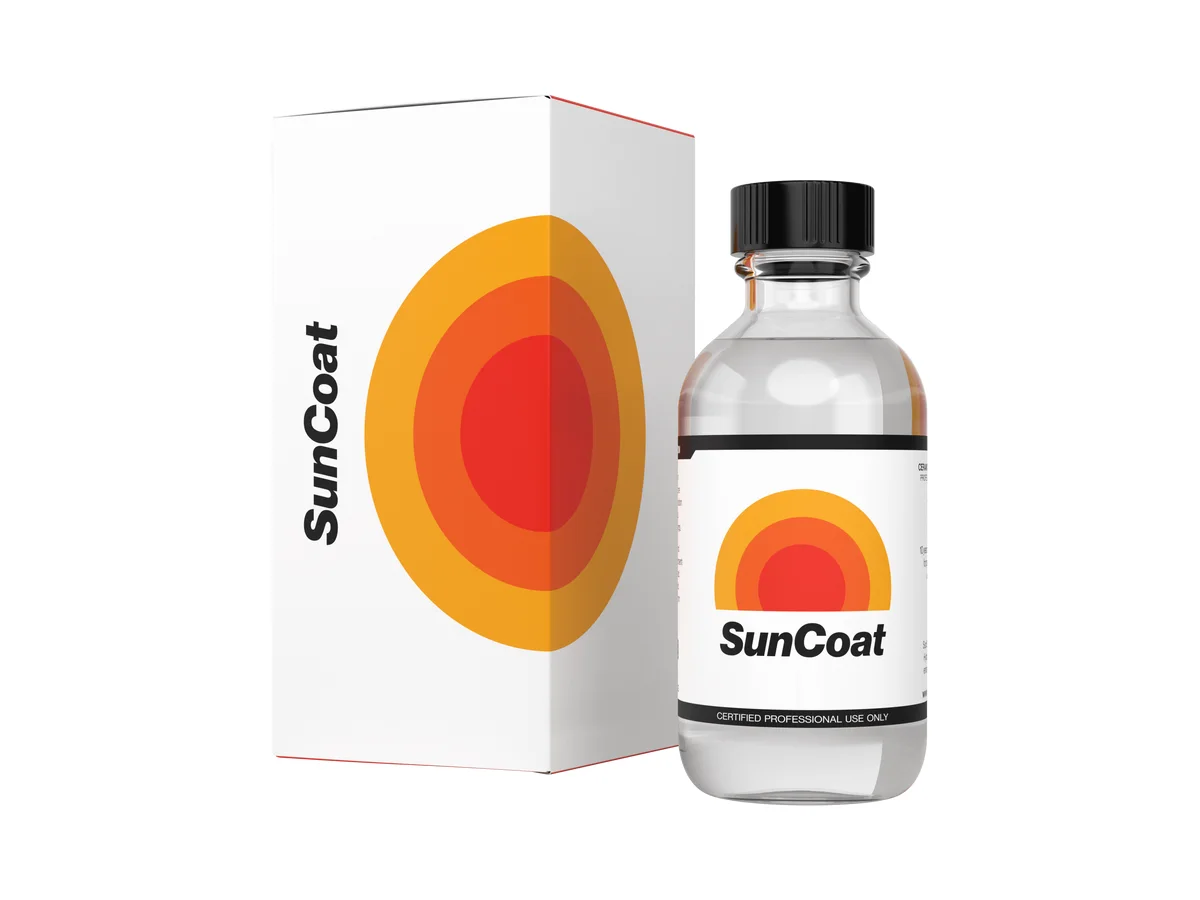 SunCoat ceramic coating bottle and box, product shot from SunCoat's catalog